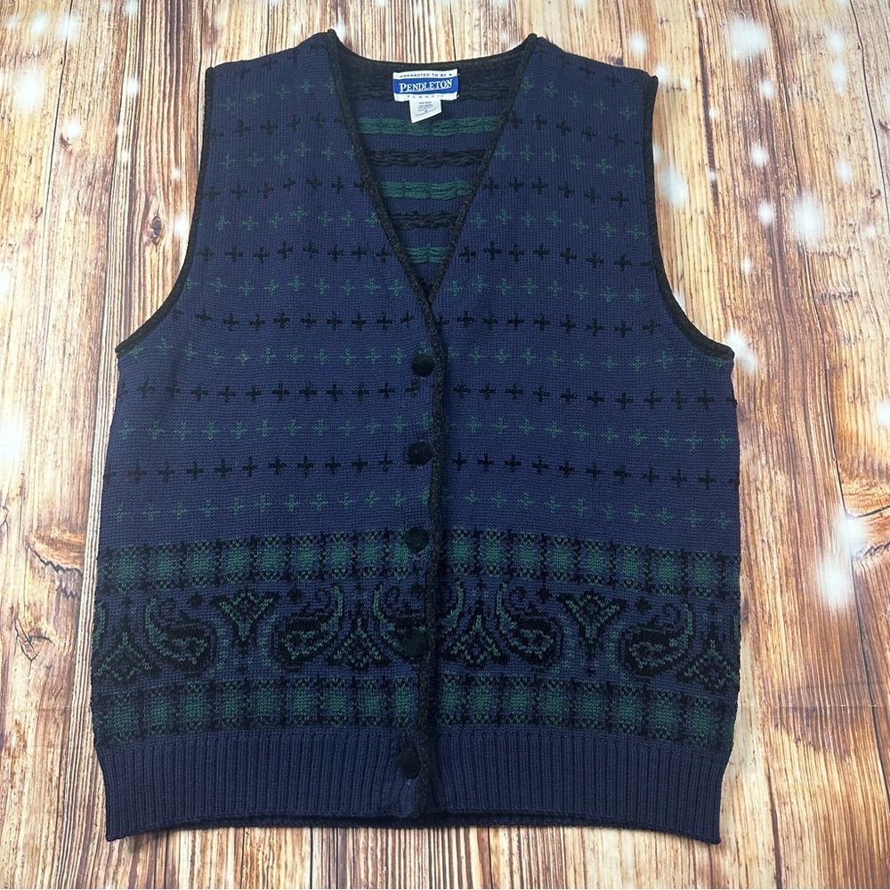 Vintage Pendleton Sweater Vest Classic Size Small Made USA